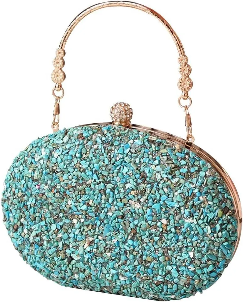 Ladies Handbag With Detachable Elegant Shoulder Sparkly Weeding Women Evening Sequin Clutch Bridal Wedding Purse