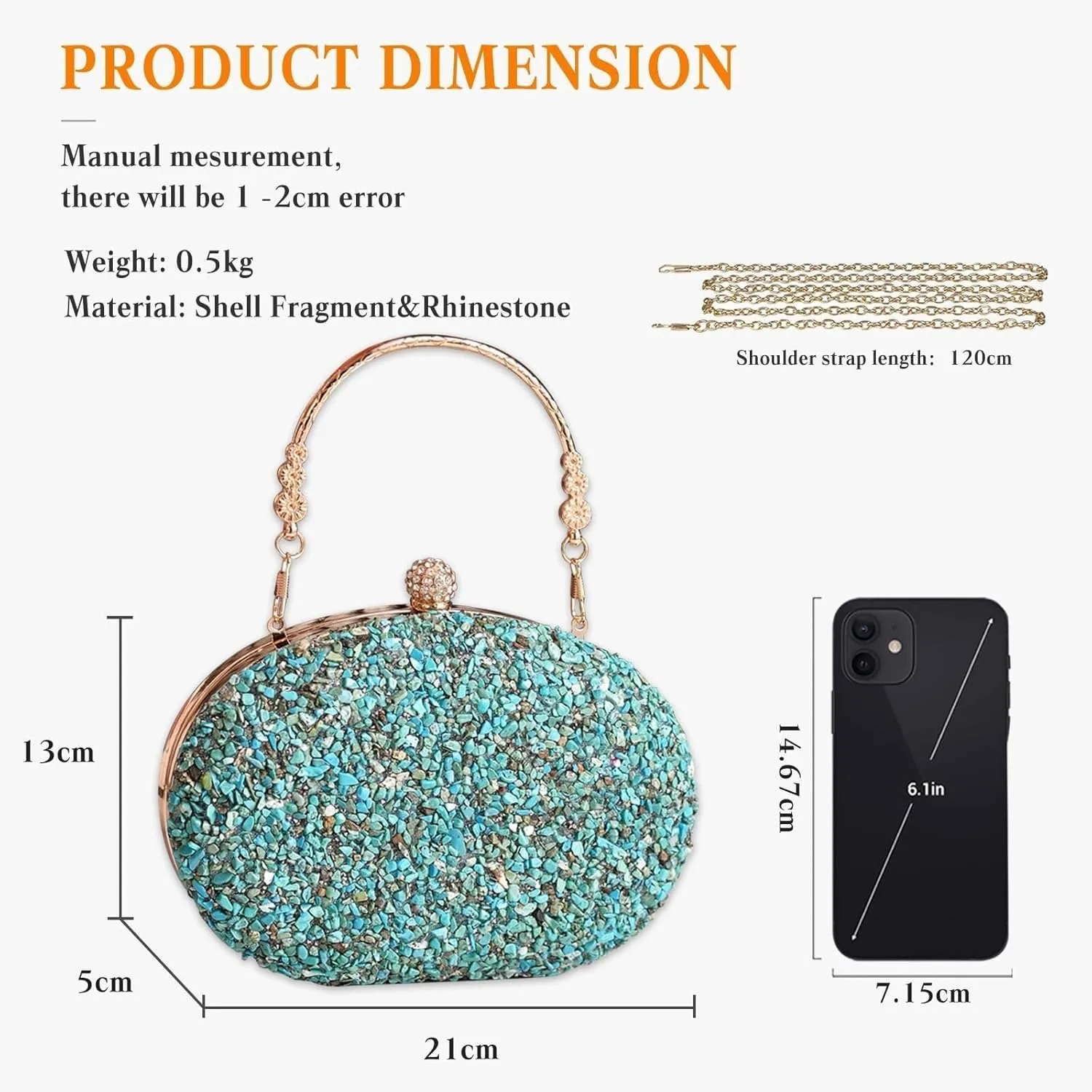 Ladies Handbag With Detachable Elegant Shoulder Sparkly Weeding Women Evening Sequin Clutch Bridal Wedding Purse