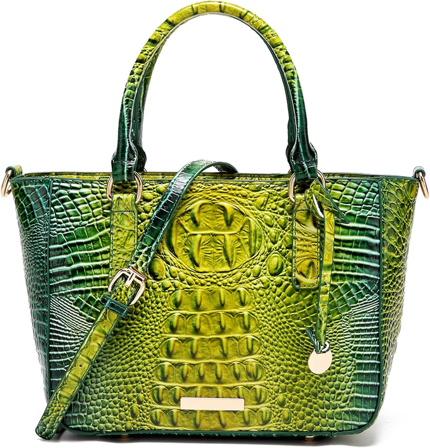 Ladies Tote Leather Bags for Women Crocodile Embossed Zipper Satchel Purse Elegant Compartments Crossbody Work