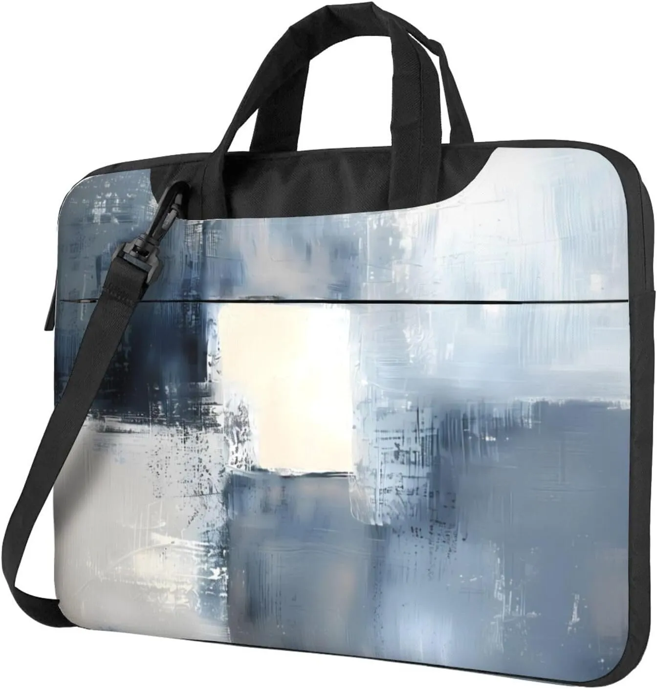 Laptop Bag Case Modern Blue Gray Art Painting Computer Messenger Shoulder Bag Laptop Sleeve Briefcase