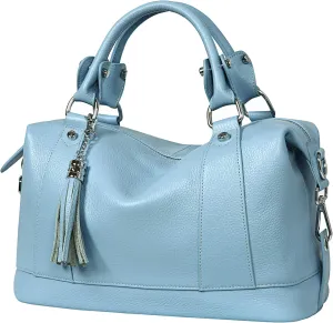 Leather Purses for Women Shoulder Handbags Satchel Bag Tote Bags Designer Crossbody Bag Hobo Purse (light Blue)