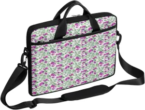 Light Blue Floral Flower Laptop Shoulder Messenger Bag Waterproof Laptop Briefcase with Handle and Padded Strap Case Sleeve