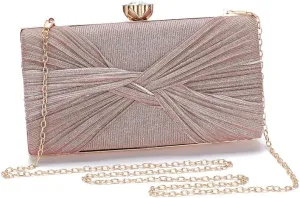 Light Pink Pink Clutch Purses for Women Elegant Sparkle Purse with Metal Chain Crossbody Evening Clutch for Wedding
