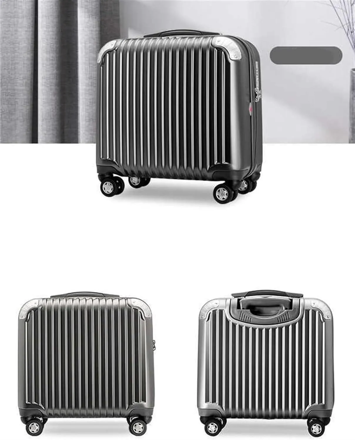 Light Suitcase Hardside Expandable Spinner Wheel ABS Luggage, TSA Locks PC Lightweight Suitcases Wheeled Luggage(B,16in)
