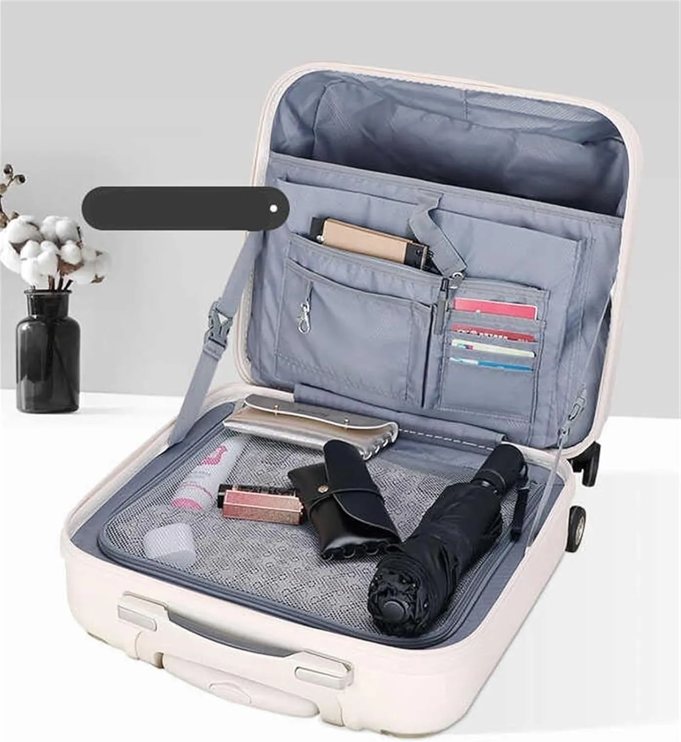 Light Suitcase Hardside Expandable Spinner Wheel ABS Luggage, TSA Locks PC Lightweight Suitcases Wheeled Luggage(B,16in)