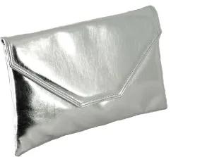 LONI Womens Stylish Large Envelope Metallic Clutch Bag/Shoulder Bag Wedding Party Prom Bag