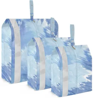 Luggage Space Saver, Organizadores De Maletas Para, Light Blue Tiedye, With Zipper, 3 Set Travel Packing Cubes For Suitcases, Garment Bag Closet Storage