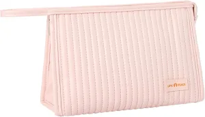 Makeup Bag Travel Cosmetic Organizer Bag Zipper Pouch Bags Toiletry Bags for Women and Girls (Light Pink), 22.5 x 8x16cm