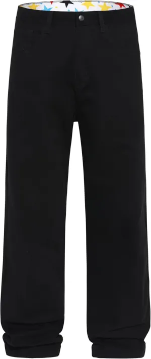 Men's Non-Stretch Relaxed Fit Wide-Leg Baggy Jeans Pants