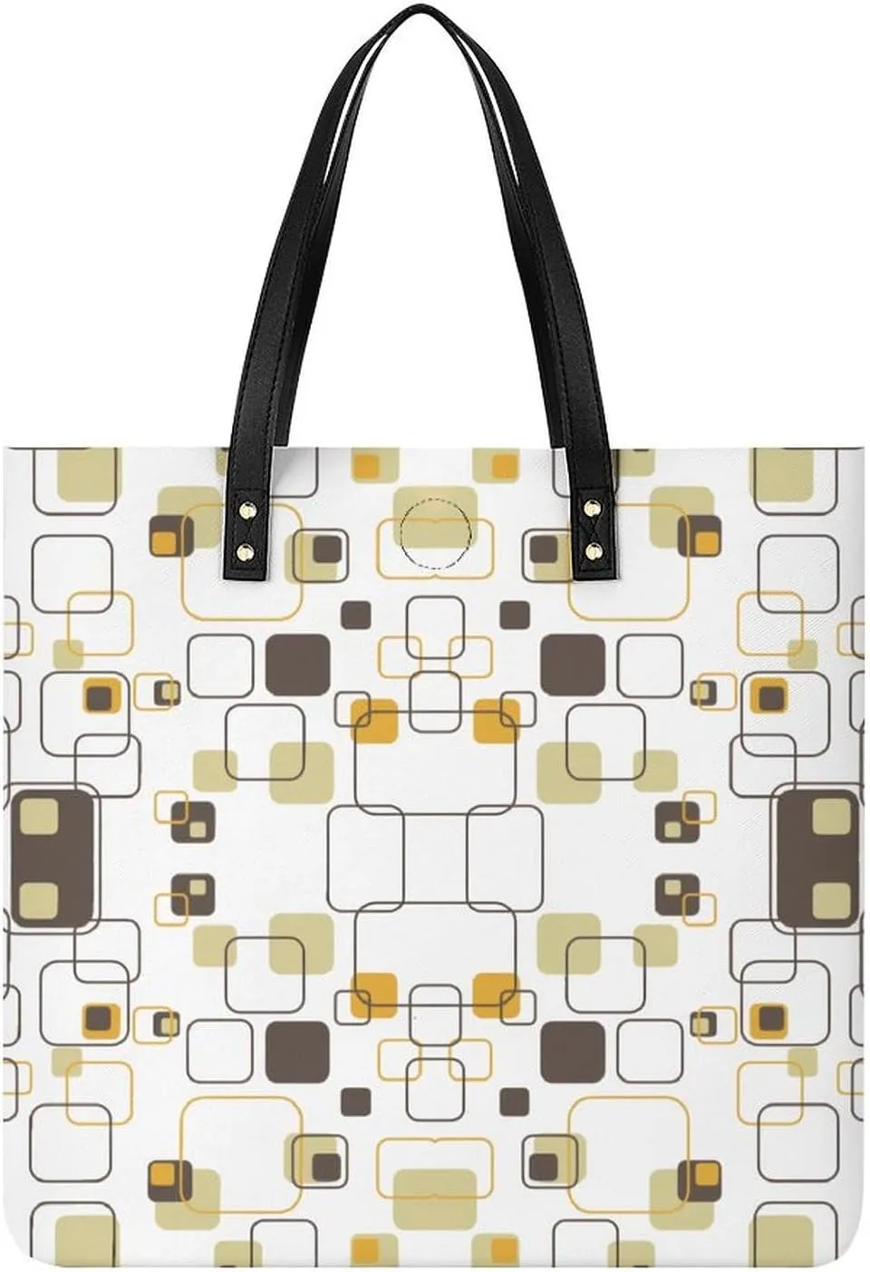 Mid-Century Modern Atomic Art Women Tote Bags Top Handle Satchel Handbags PU Faux Leather Tassel Shoulder Purse