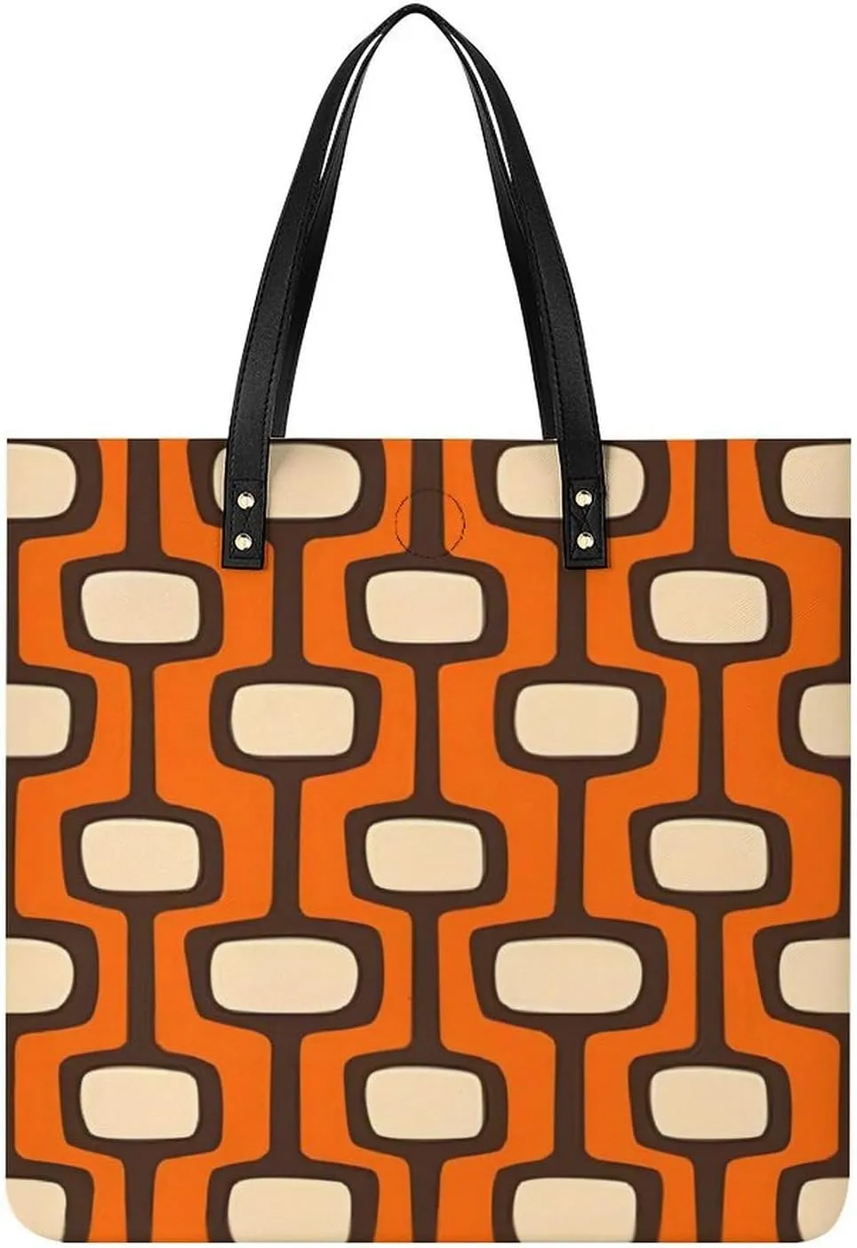 Mid Century Modern Atomic Pattern Women Tote Bags Top Handle Satchel Handbags PU Faux Leather Tassel Shoulder Purse