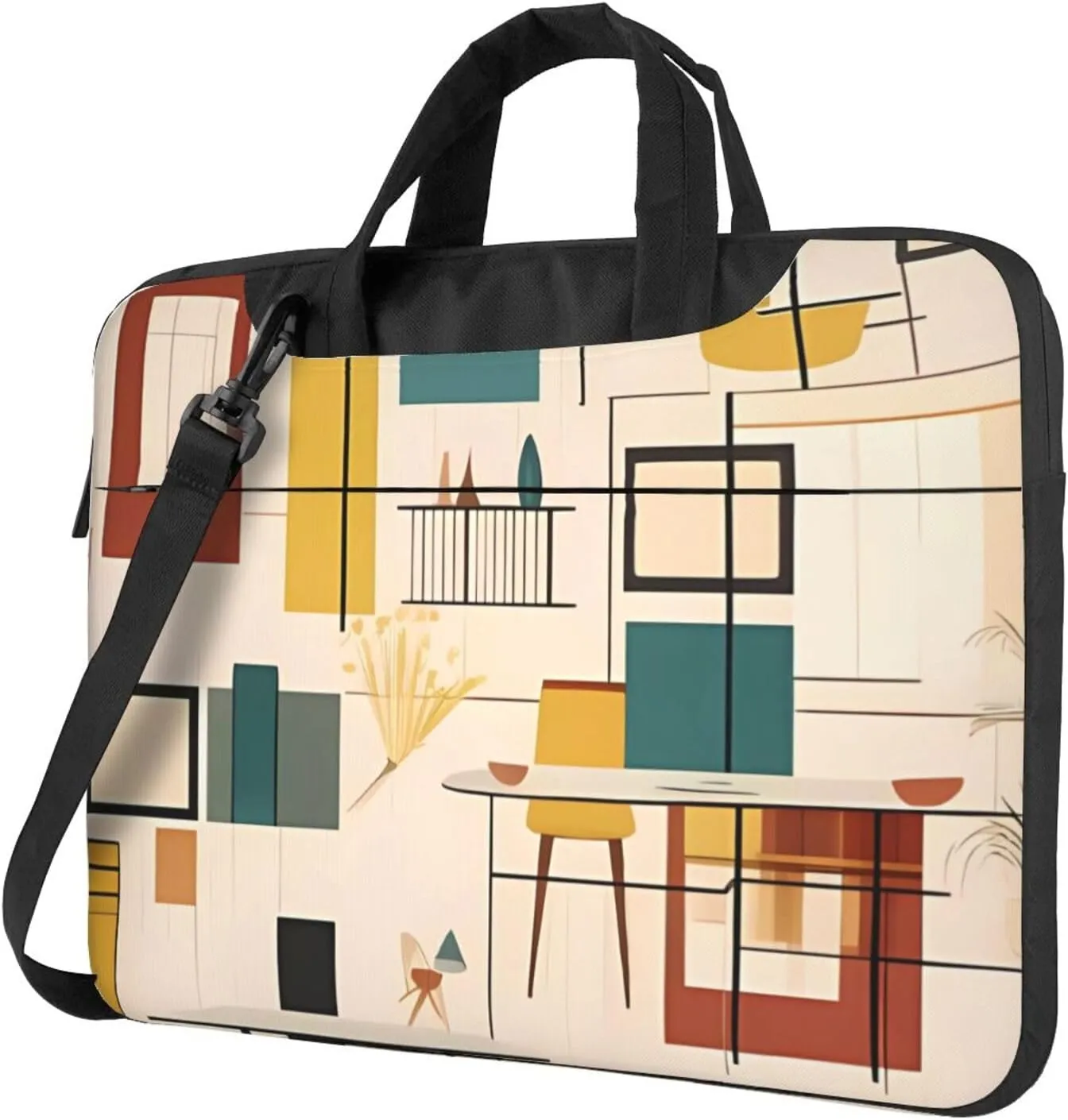 Mid Century Modern Laptop Tote Bag for Men Women Laptop Sleeve Shoulder Briefcase Messenger Computer Bag