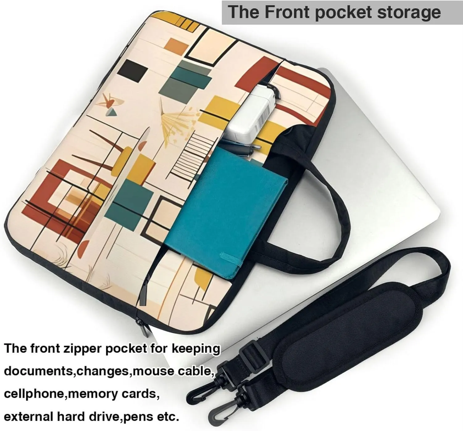 Mid Century Modern Laptop Tote Bag for Men Women Laptop Sleeve Shoulder Briefcase Messenger Computer Bag