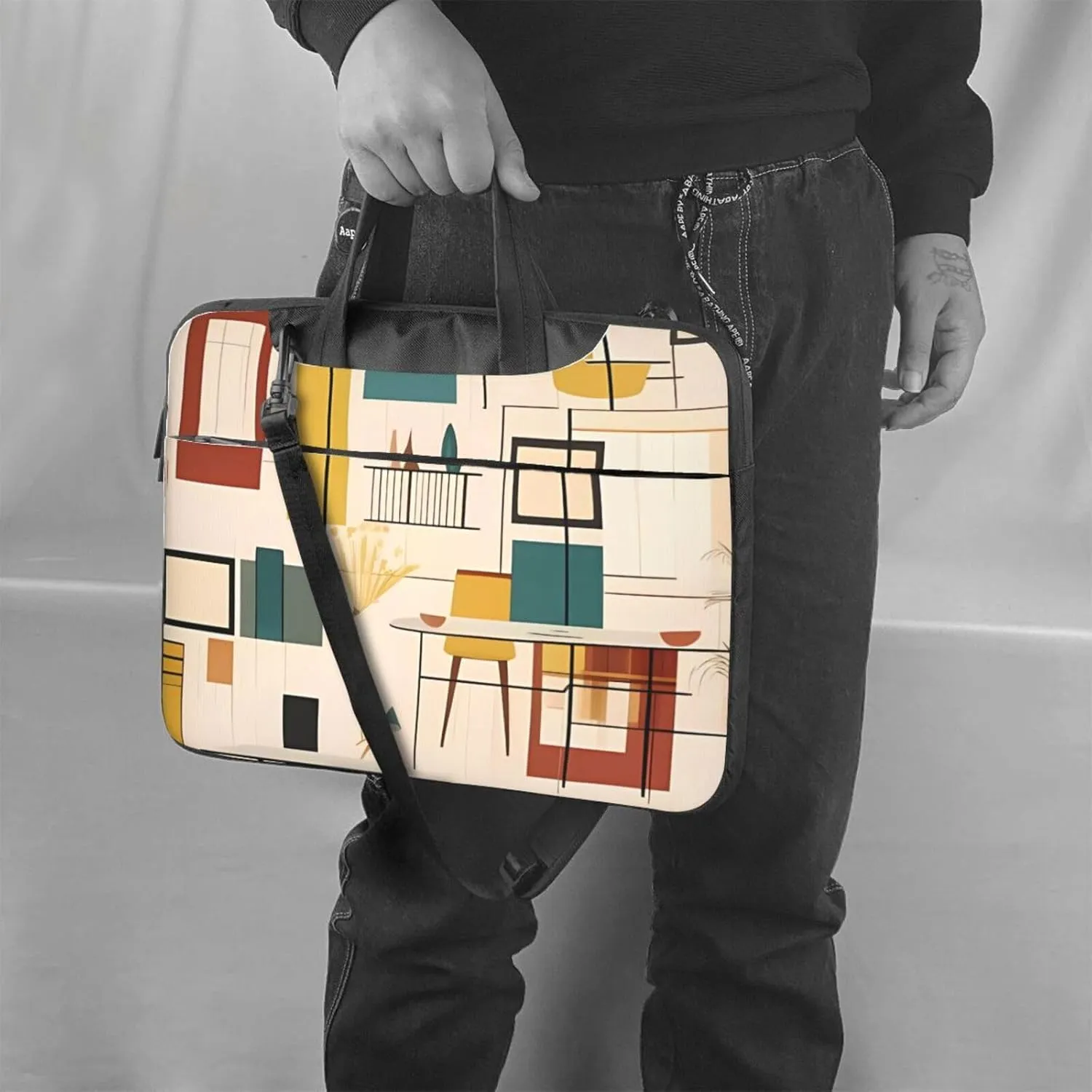 Mid Century Modern Laptop Tote Bag for Men Women Laptop Sleeve Shoulder Briefcase Messenger Computer Bag