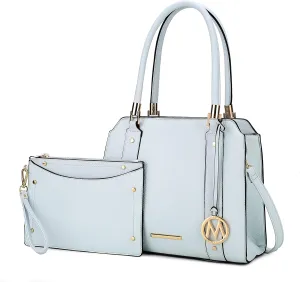 MKF Collection Crossbody Shoulder Handbag with wristlet for Women, Vegan Leather Top-Handle Satchel Purse bag