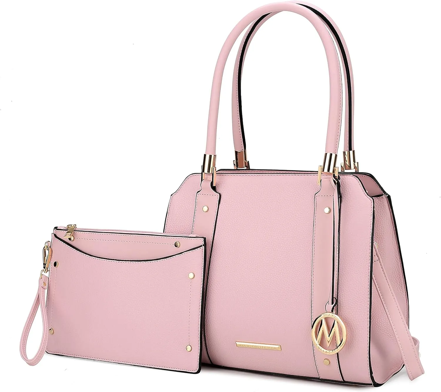 MKF Collection Crossbody Shoulder Handbag with wristlet for Women, Vegan Leather Top-Handle Satchel Purse bag