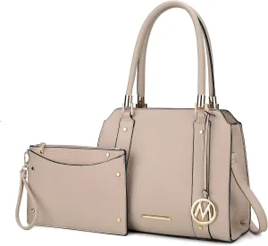 MKF Collection Crossbody Shoulder Handbag with wristlet for Women, Vegan Leather Top-Handle Satchel Purse bag