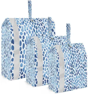 Modern Leopard Blue Packing Cubes for Travel 3 Set Packing Essentials Suitcase Organizer Bags for Travel Compression