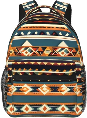 Native American Pattern Print Laptop Backpack Stylish Bookbag College Daypack Travel Business Work Bag For Men Women