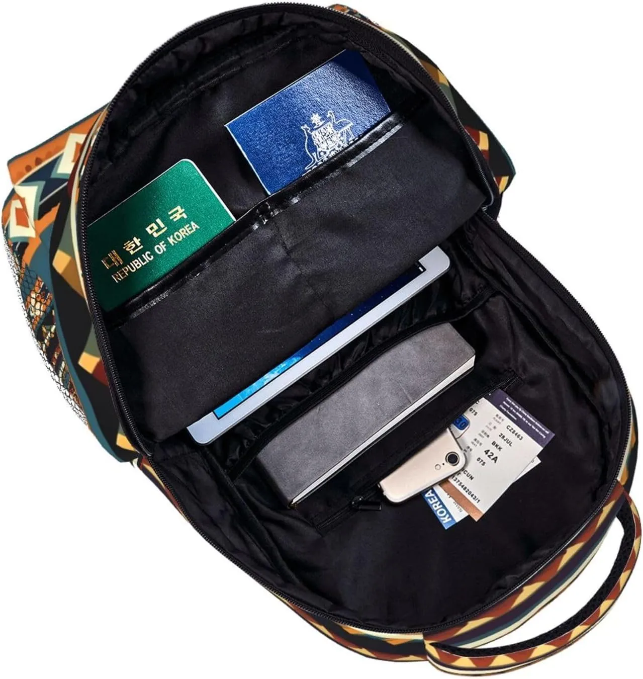 Native American Pattern Print Laptop Backpack Stylish Bookbag College Daypack Travel Business Work Bag For Men Women