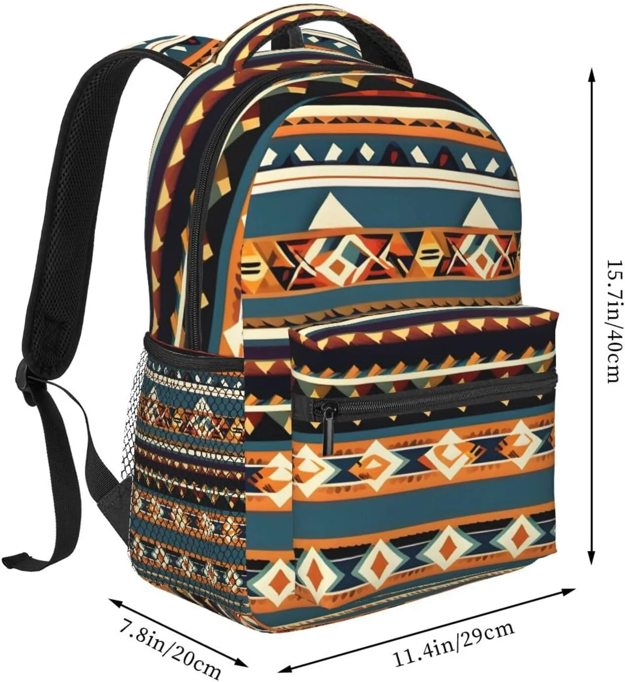 Native American Pattern Print Laptop Backpack Stylish Bookbag College Daypack Travel Business Work Bag For Men Women