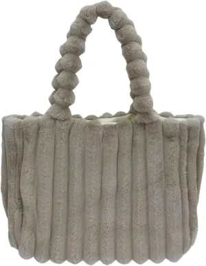 New Large Capacity Tote Bag High End Single Shoulder Furry Bag Shoulder Bags for Women (Khaki, One Size)