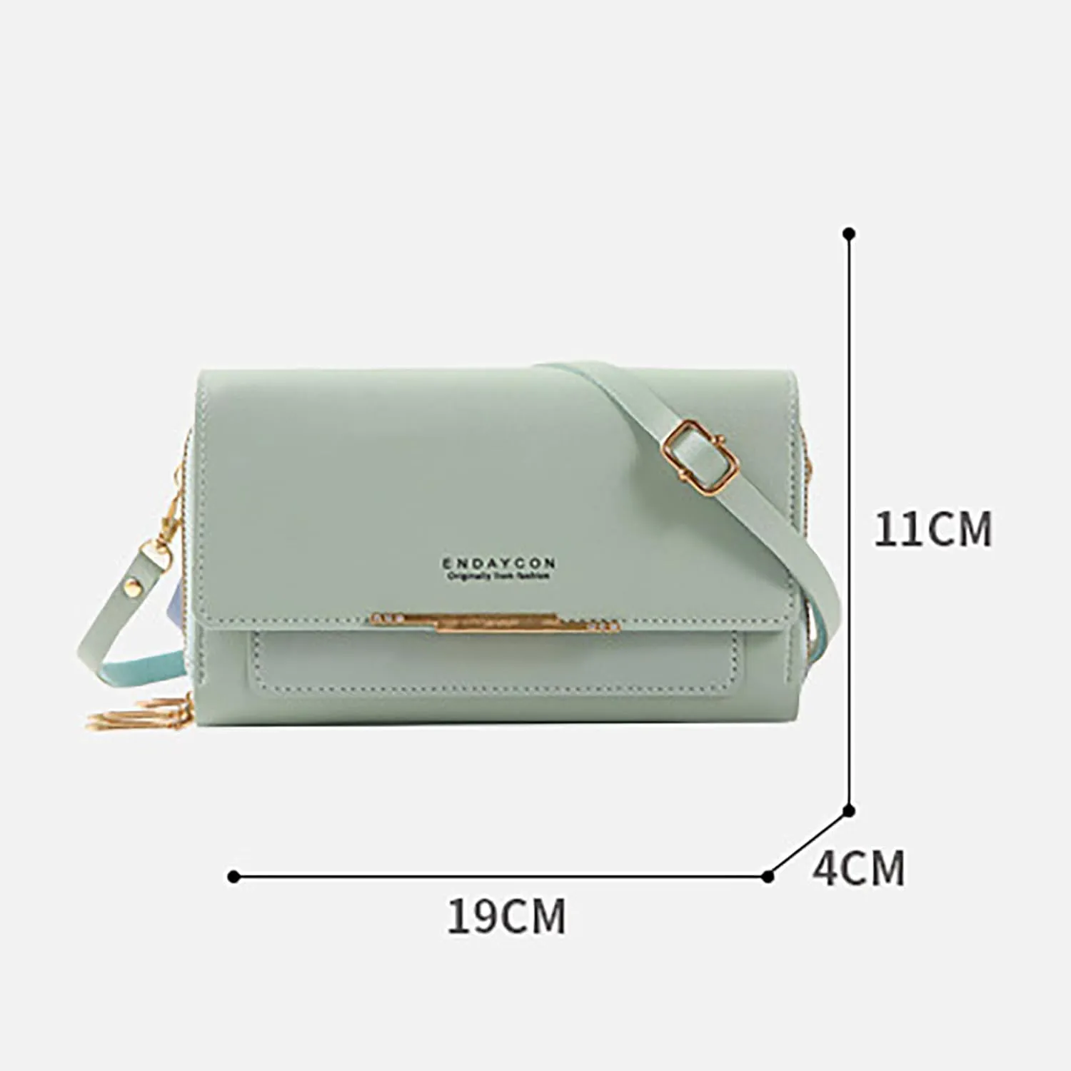 New Women's Wallet Korean Multifunctional Shoulder Bags Medium Long Clutch Bags Purse Bag for Men (Green, One Size)