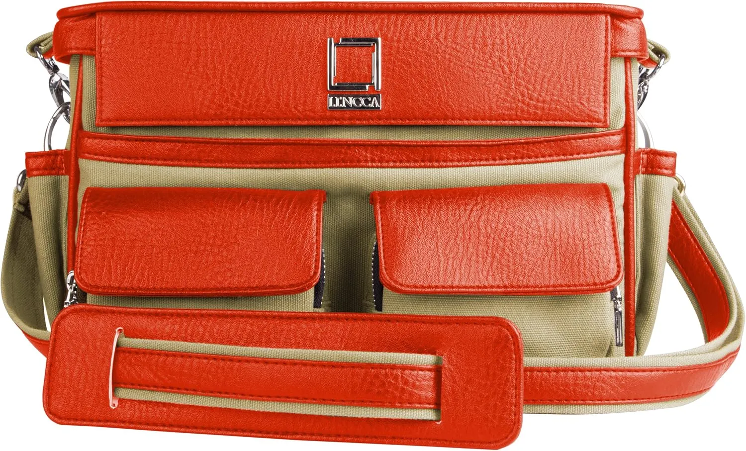 Orange Beige Structured Large Camera DSLR Gadget Bag Made for Sony Alpha 7 IV, ZV-E10, A6400 A6000, 7C