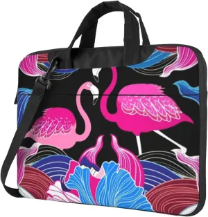 Pink Flamingo Modern 13-15.6 Inch Laptop Bag For Man And Women, Computer Messenger Bag, Trendy Shoulder Strap Design
