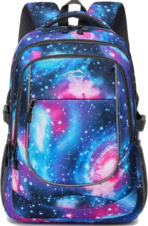 ProEtrade Extra Large Backpack Bookbag for College Travel Laptop Business Hiking Backpack Fit Laptop Up to 17 Inch Sturdy Multi Compartment Gifts for Men Women Night Light Reflective (Light Galaxy)