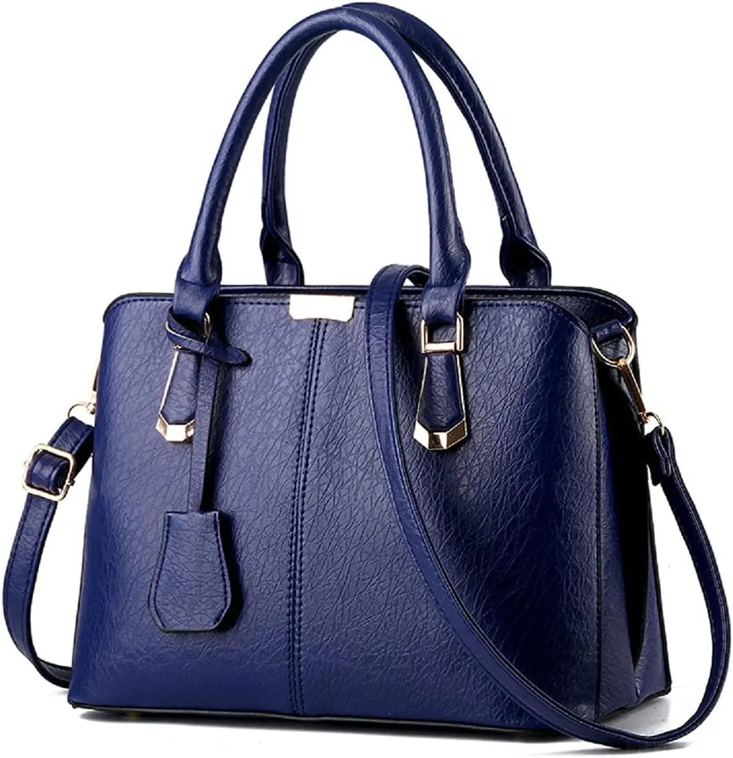 Purses and Handbags for Women Fashion Ladies PU Leather Top Handle Satchel Shoulder Tote Bags Light Blue