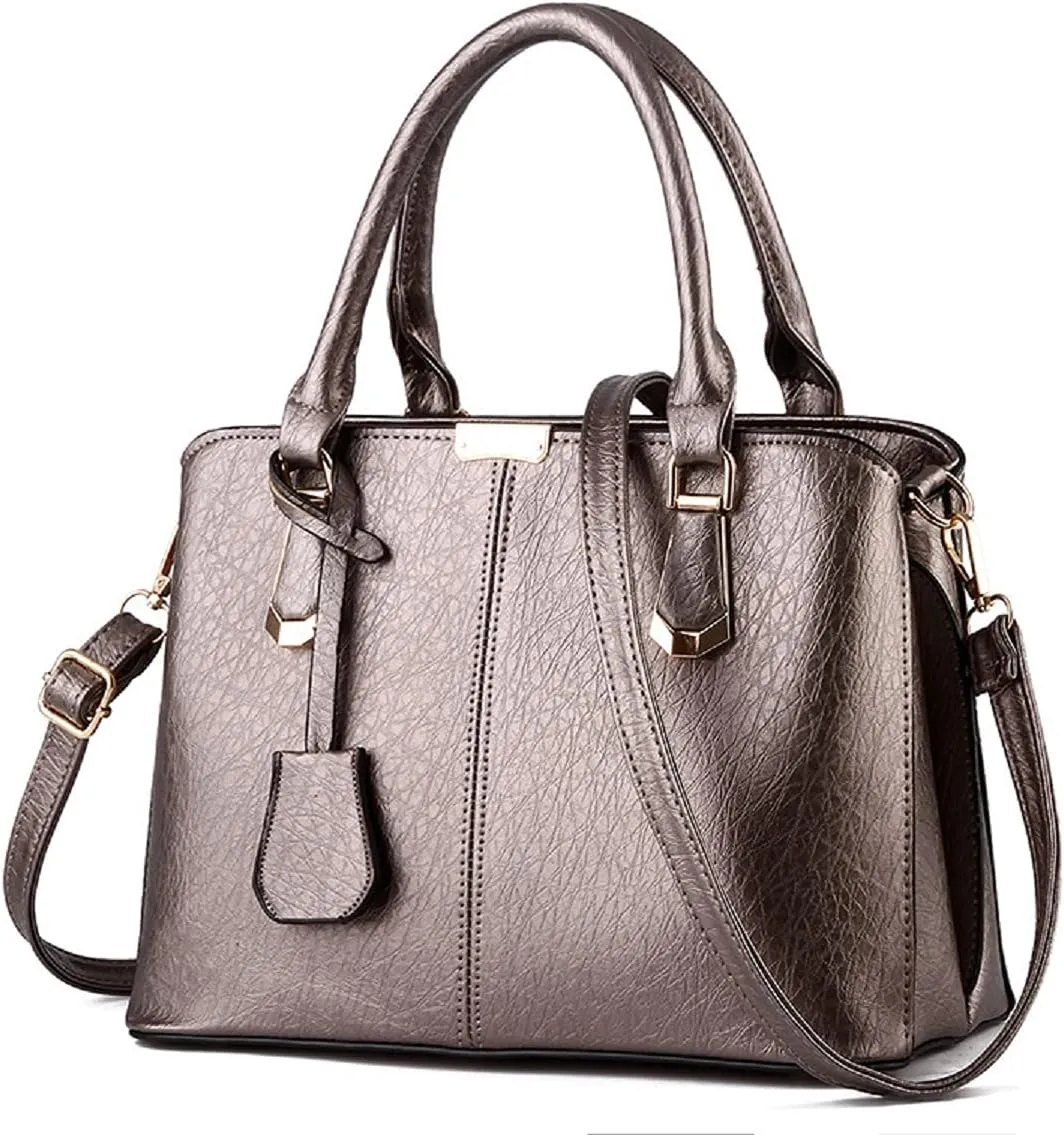 Purses and Handbags for Women Fashion Ladies PU Leather Top Handle Satchel Shoulder Tote Bags Light Blue