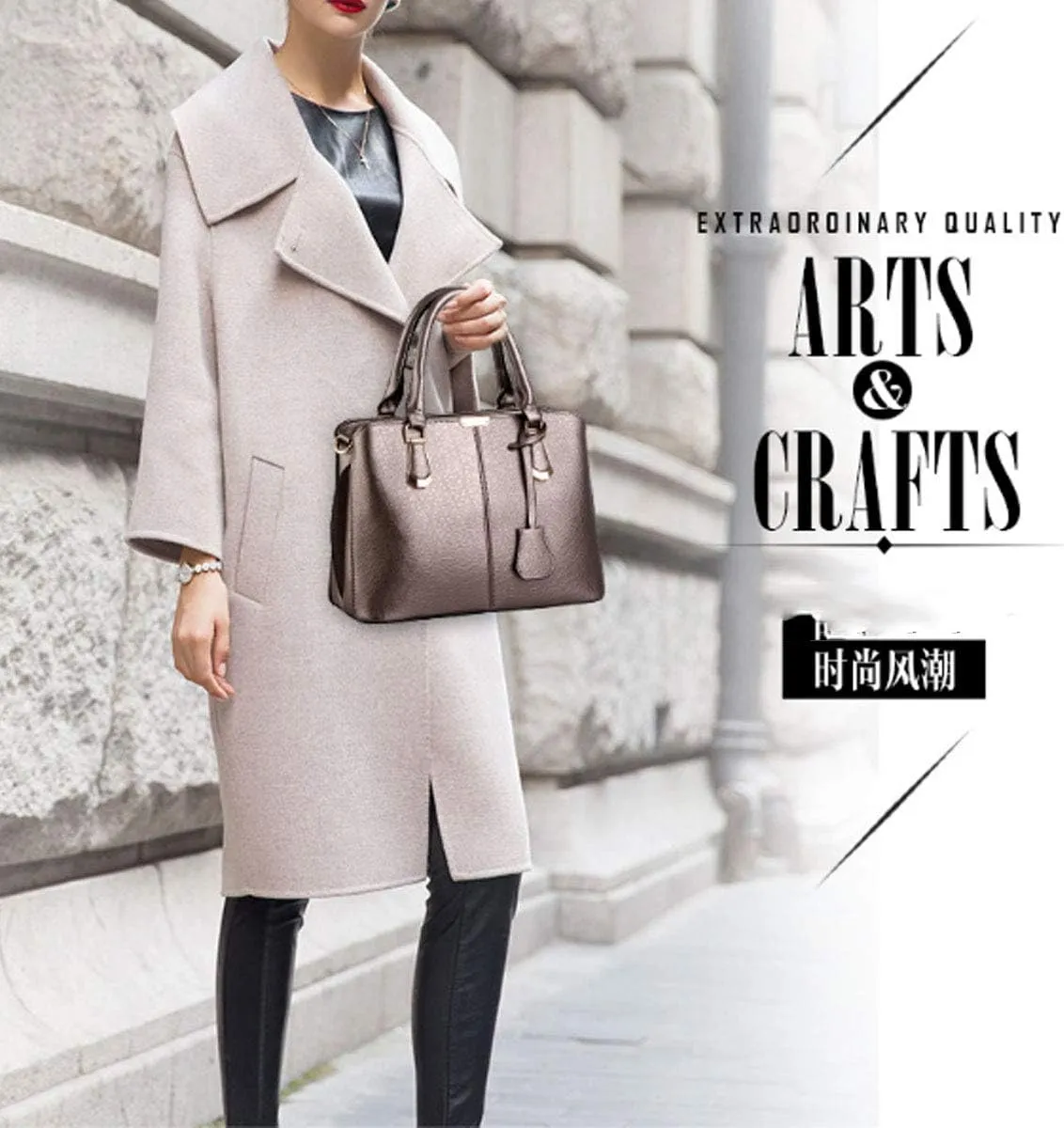 Purses and Handbags for Women Fashion Ladies PU Leather Top Handle Satchel Shoulder Tote Bags Light Blue