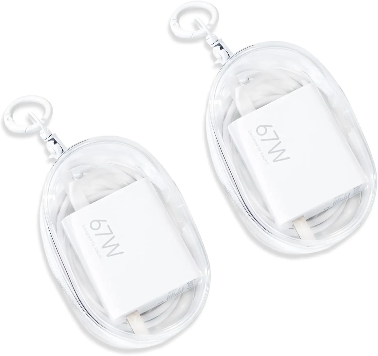 PVC Storage Bag for Organizing Data Cables, Chargers, Earphone, Earbud, Keys, Change, Camera Chips, Portable Transparent Storage Pouch, Multi-Functional Storage Box (2 pcs White   White)