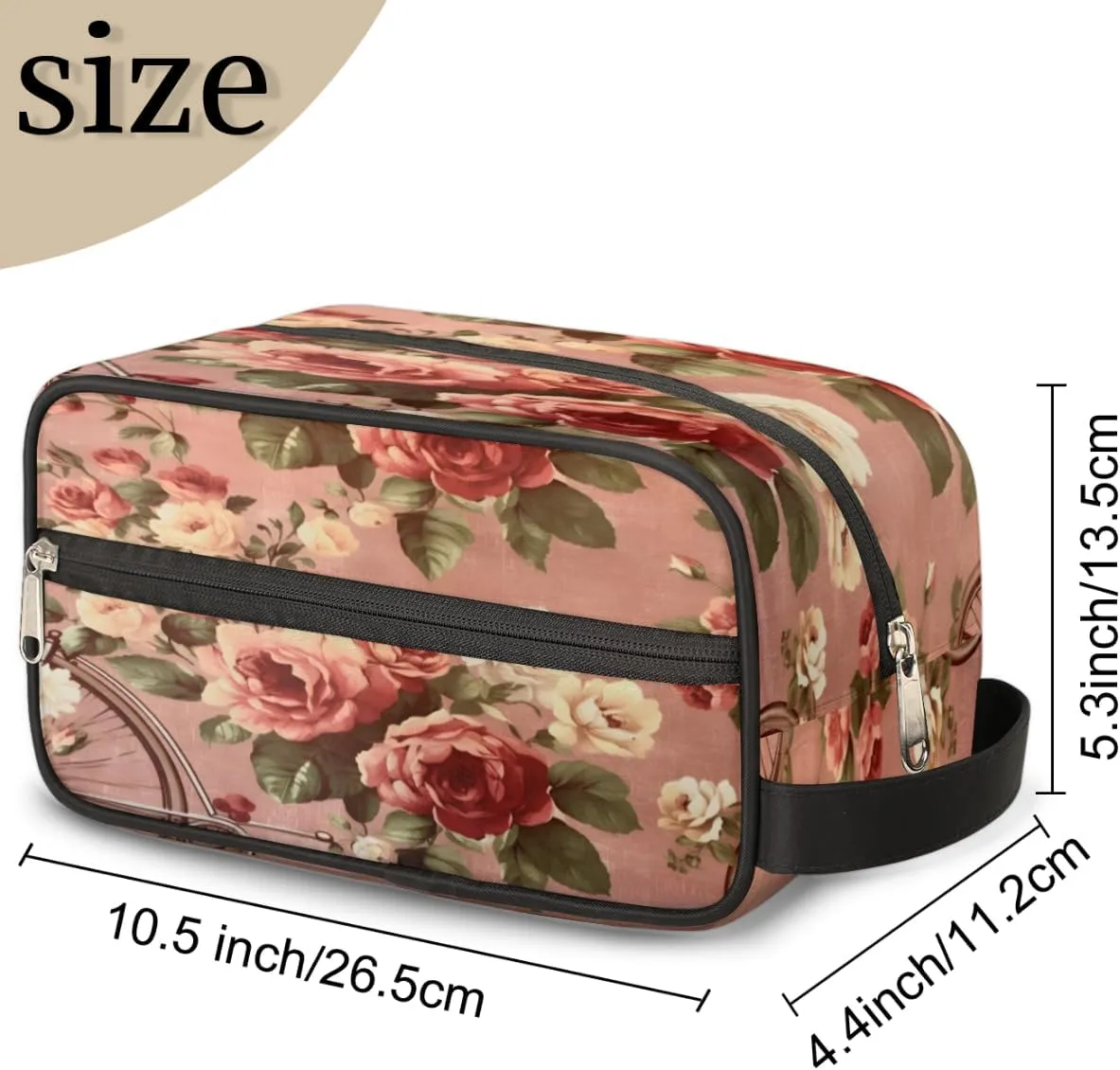 QsirBC Modern Retro Pattern Toiletry Bag for Men Travel Makeup Organizer Mens Shaving Kit Bag Traveling Cosmetic Bags for Toiletries Accessories