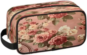 QsirBC Modern Retro Pattern Toiletry Bag for Men Travel Makeup Organizer Mens Shaving Kit Bag Traveling Cosmetic Bags for Toiletries Accessories