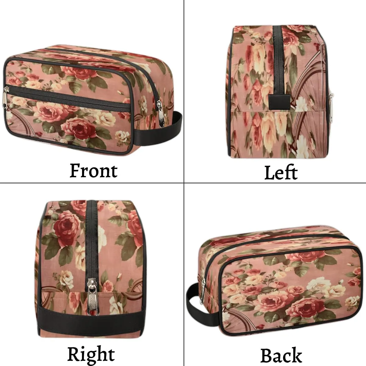 QsirBC Modern Retro Pattern Toiletry Bag for Men Travel Makeup Organizer Mens Shaving Kit Bag Traveling Cosmetic Bags for Toiletries Accessories