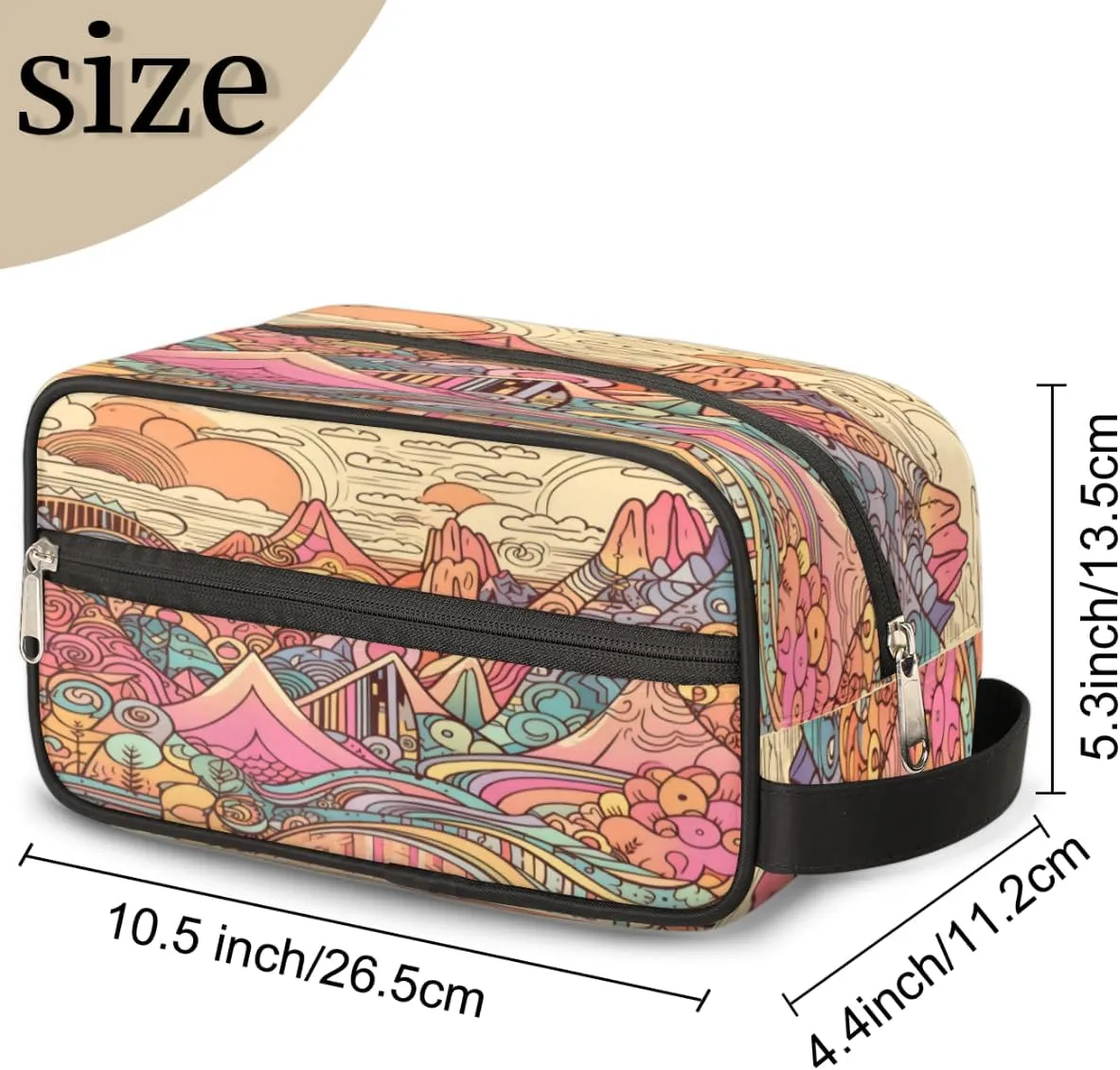 QsirBC Scenery Modern Texture Toiletry Bag for Men Travel Makeup Organizer Mens Shaving Kit Bag Traveling Cosmetic Bags for Toiletries Accessories