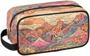 QsirBC Scenery Modern Texture Toiletry Bag for Men Travel Makeup Organizer Mens Shaving Kit Bag Traveling Cosmetic Bags for Toiletries Accessories