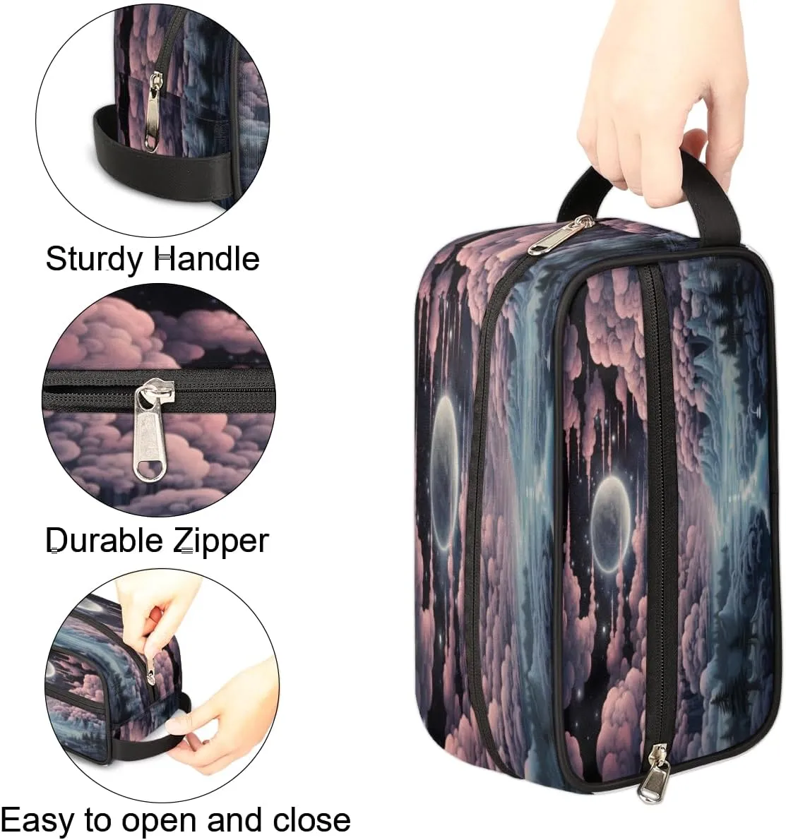 QsirBC Scenery Modern Toiletry Bag for Men Travel Makeup Organizer Mens Shaving Kit Bag Traveling Cosmetic Bags for Toiletries Accessories