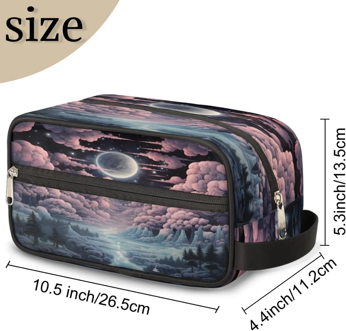 QsirBC Scenery Modern Toiletry Bag for Men Travel Makeup Organizer Mens Shaving Kit Bag Traveling Cosmetic Bags for Toiletries Accessories