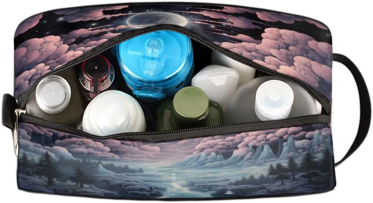QsirBC Scenery Modern Toiletry Bag for Men Travel Makeup Organizer Mens Shaving Kit Bag Traveling Cosmetic Bags for Toiletries Accessories
