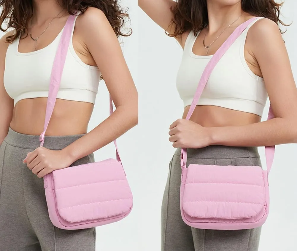 Quilted Crossboy Bags for Women Designer Quilted Hobo Bags for Women Padding Shoulder Bag Satchel Handbag and Purse