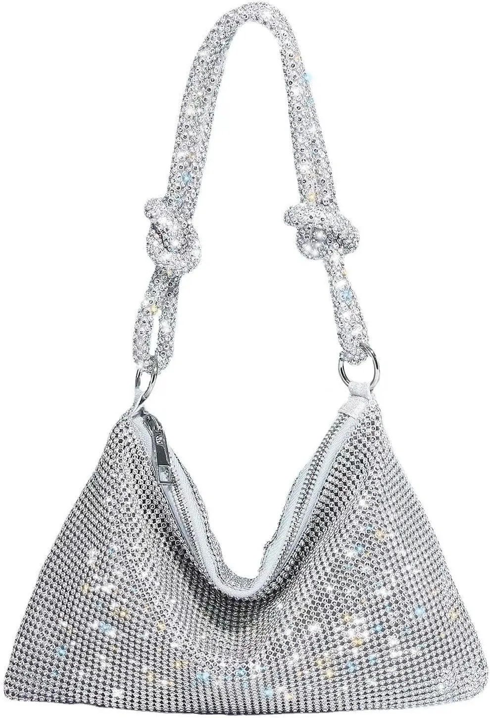 Rhinestone Evening Purses for Women Hobo Bags Chic Sparkly Crystal Cluth Purse Bling Shiny Handbag for Party Club