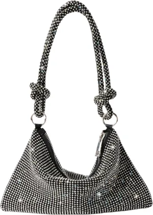 Rhinestone Evening Purses for Women Hobo Bags Chic Sparkly Crystal Cluth Purse Bling Shiny Handbag for Party Club