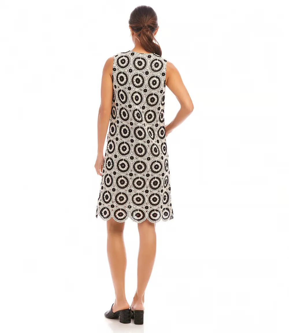 Sahara Sleeveless Crochet Shift Dress - Karen Kane 1L70202
