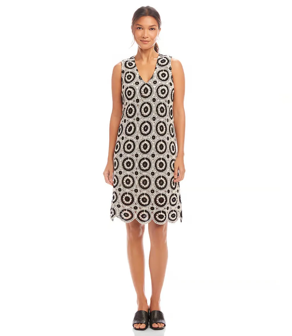 Sahara Sleeveless Crochet Shift Dress - Karen Kane 1L70202