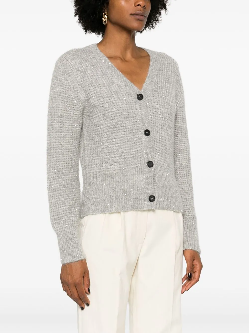 sequinned mohair-blend cardigan