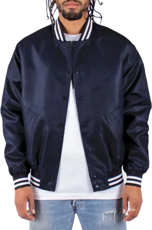 Shaka Wear Mens Bomber Jacket  Classic Padded Relaxed Fit Water Resistant College Baseball Varsity Coat S-3XL