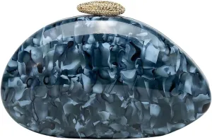 Shell Shape Purse for Women Premium Acrylic Clutch Purse Chic Marble Evening Bag for Wedding Prom Fancy Seashell Bags